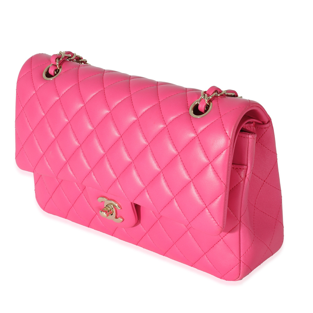 Chanel 16C Pink Quilted Lambskin Medium Classic Double Flap Bag - Picture 4 of 7